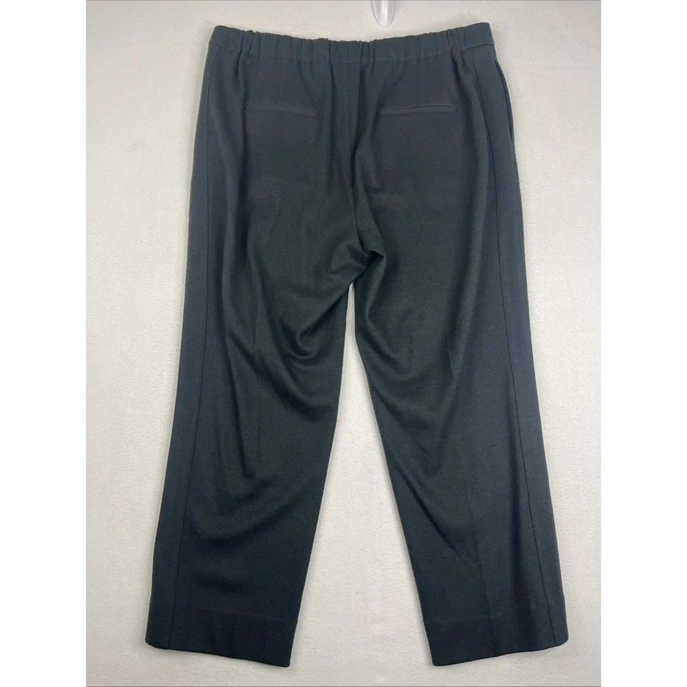 Vince Forest Green Wool Blend Cozy Pull On Pleated Pants Womens XL Forest Green
